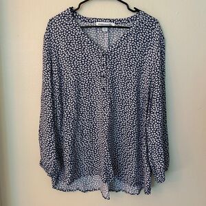 NWOT Amazon Essentials 3/4 Sleeve Button Popover Shirt Women’s size XL